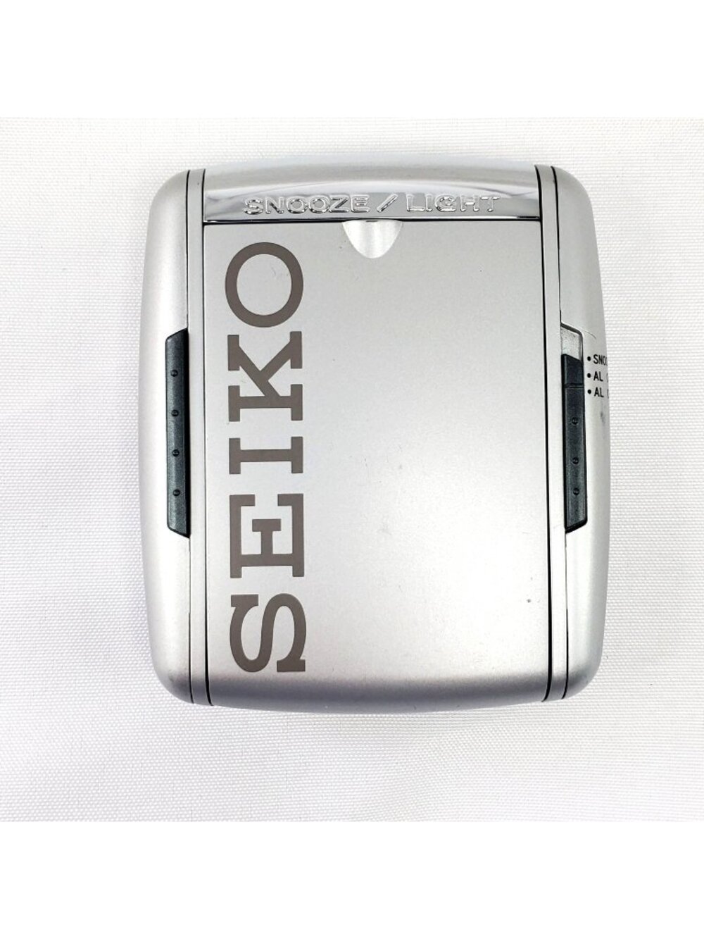 VTG Seiko Digital Travel Alarm Clock Model QHL004S With Snooze & Light Silver
